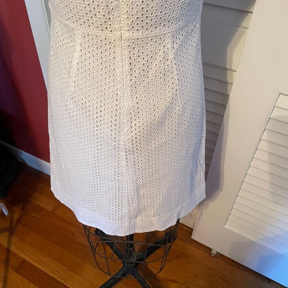J CREW | white perforated short sleeve fit & flare dress 0 - Picture 7 of 9